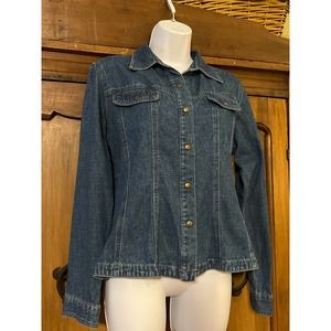 Emma James Blue Jean Denim Long Sleeve Jacket size M NWOT